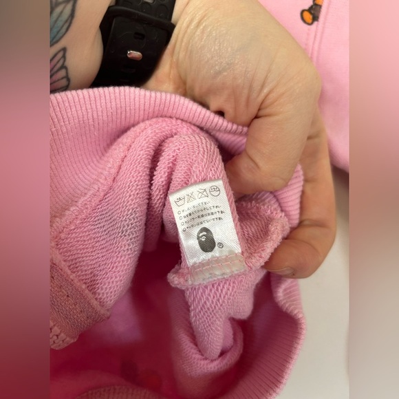 BAPE A Bathing Ape Kids Pink Hoodie 100 - Picture 5 of 12